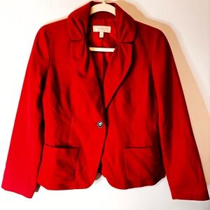 New without Tags Talbots Red Blazer Jacket One Button Wool Sz 8P